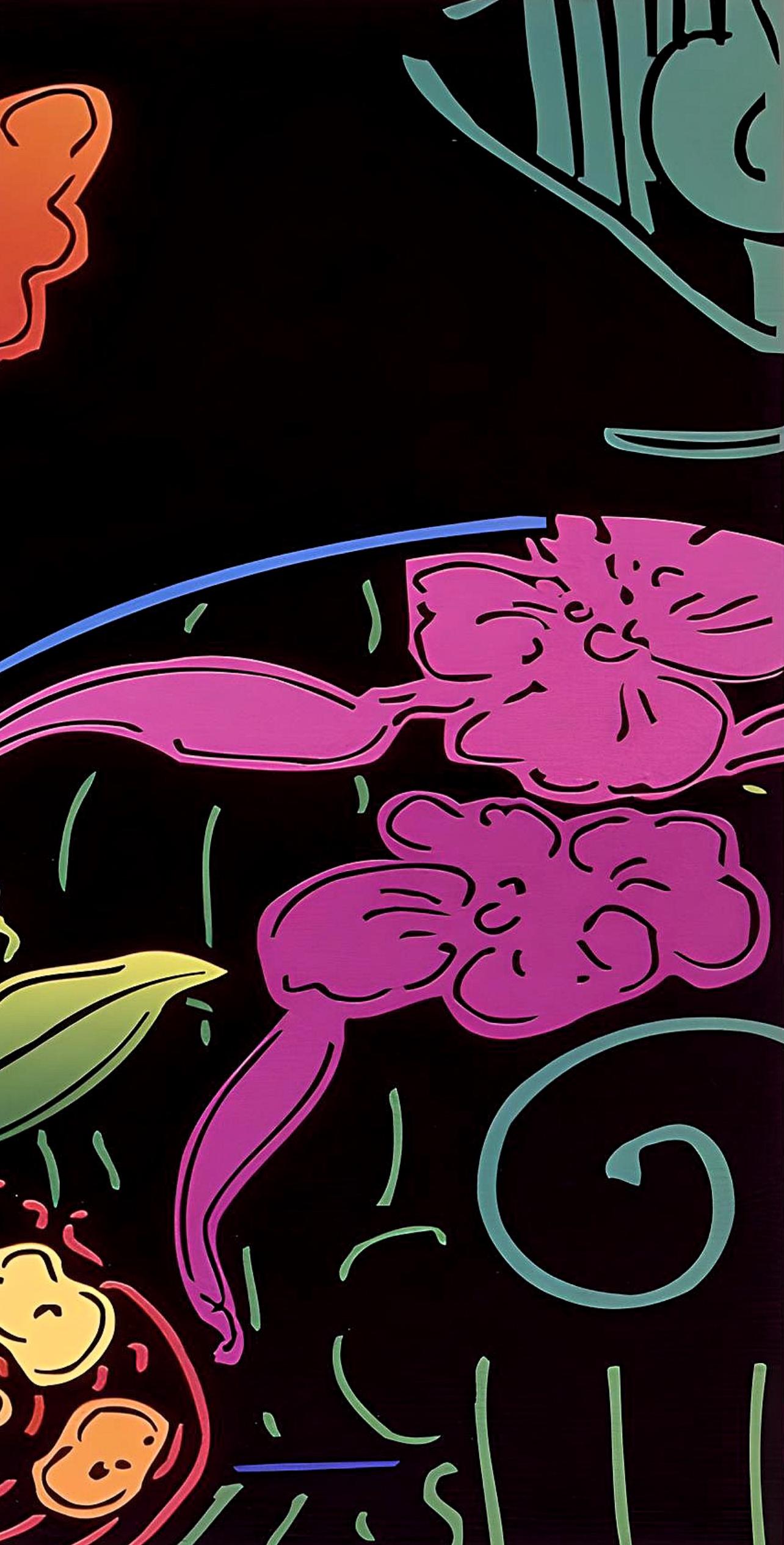 Signora con fiori galleggianti, Peter Max in vendita 3