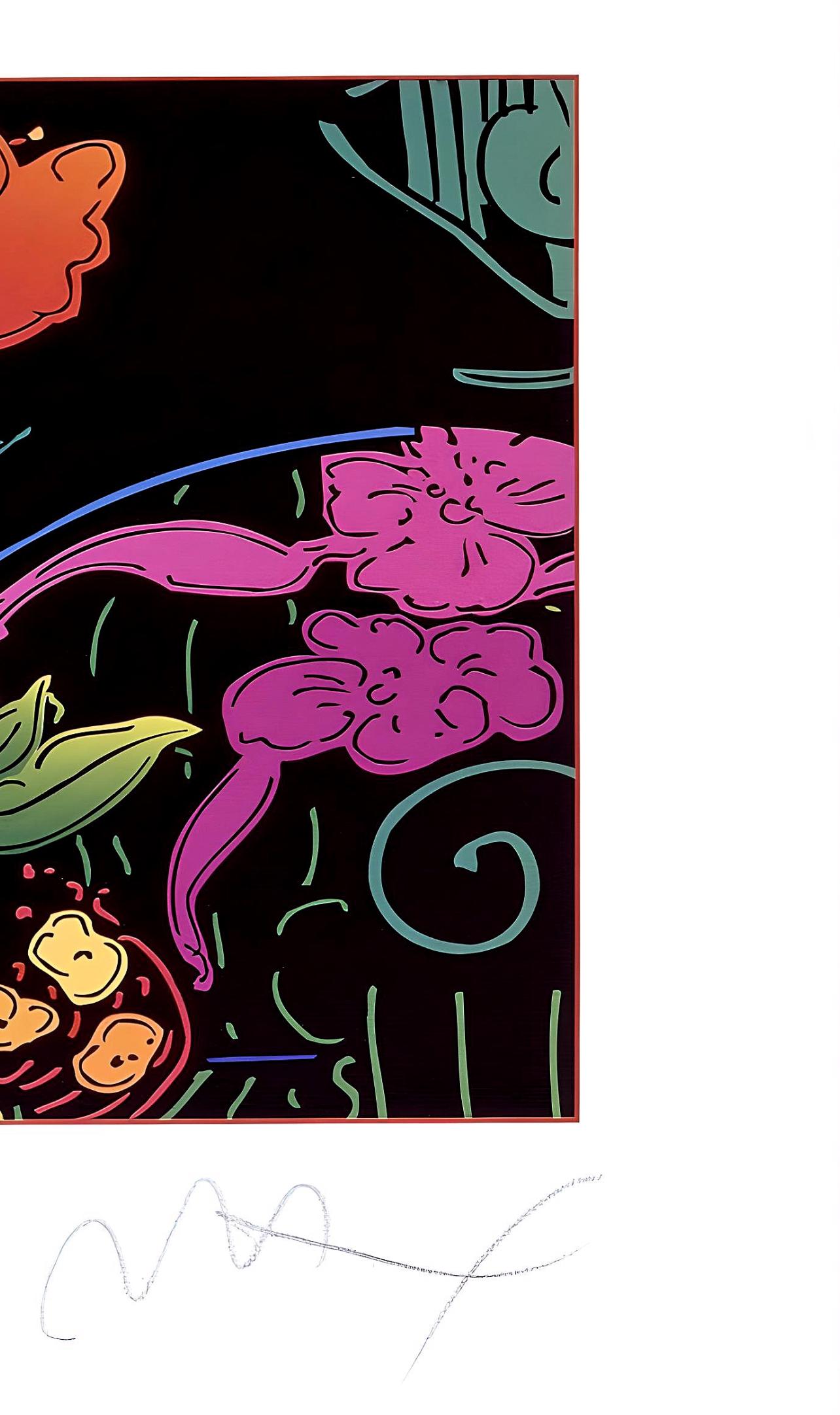 Signora con fiori galleggianti, Peter Max in vendita 5