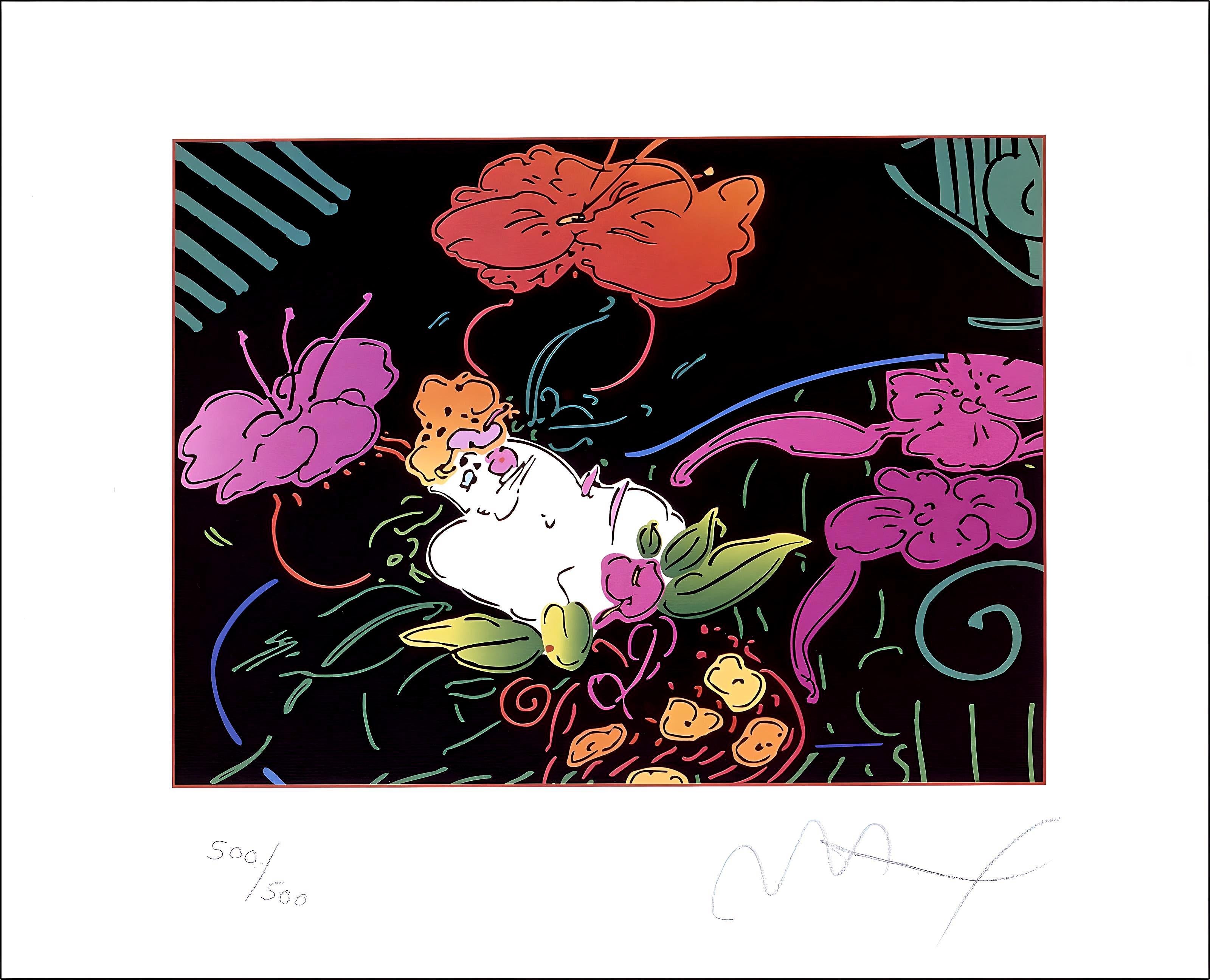 Signora con fiori galleggianti, Peter Max in vendita 6