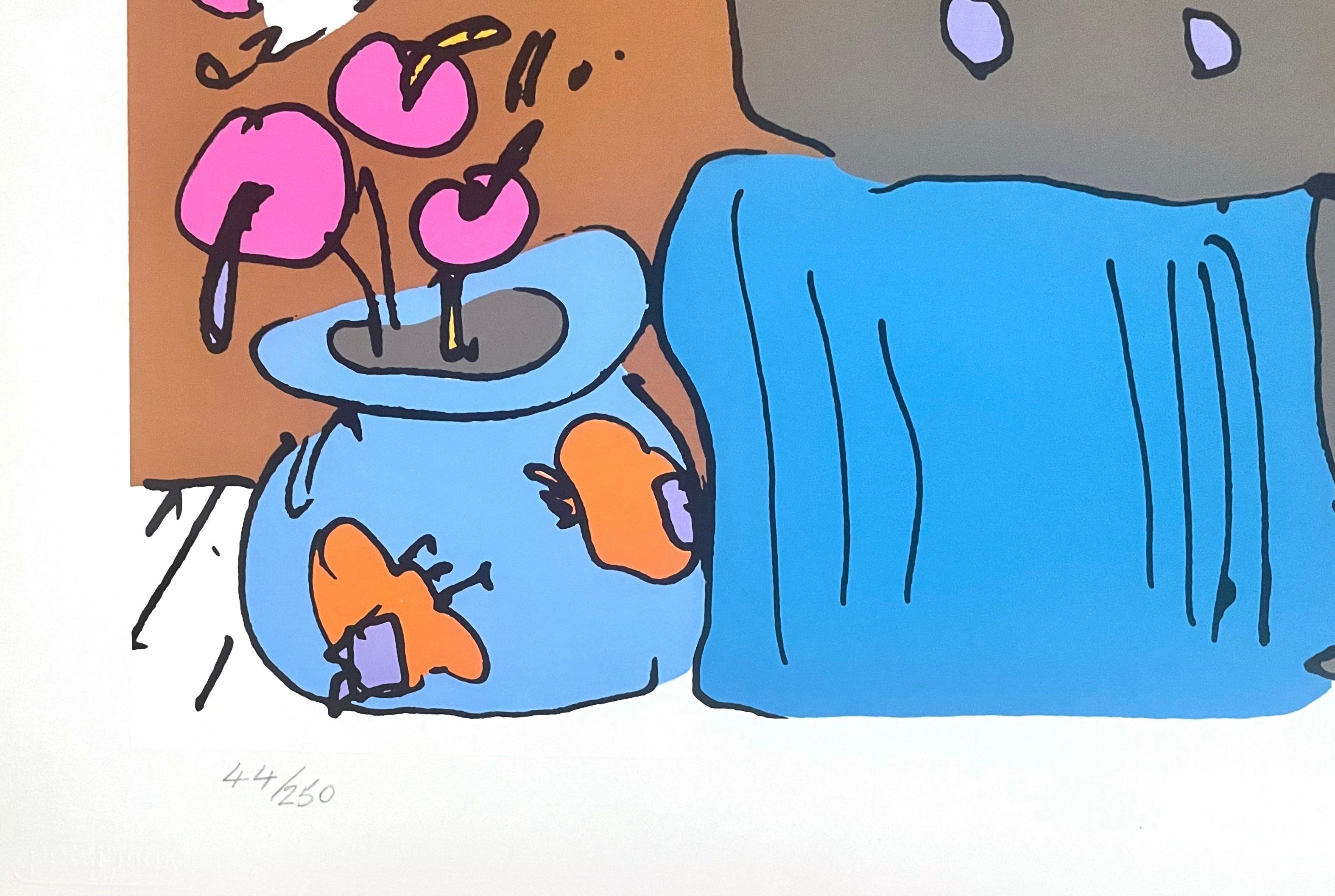 Dame mit Bild, Peter Max im Angebot 1
