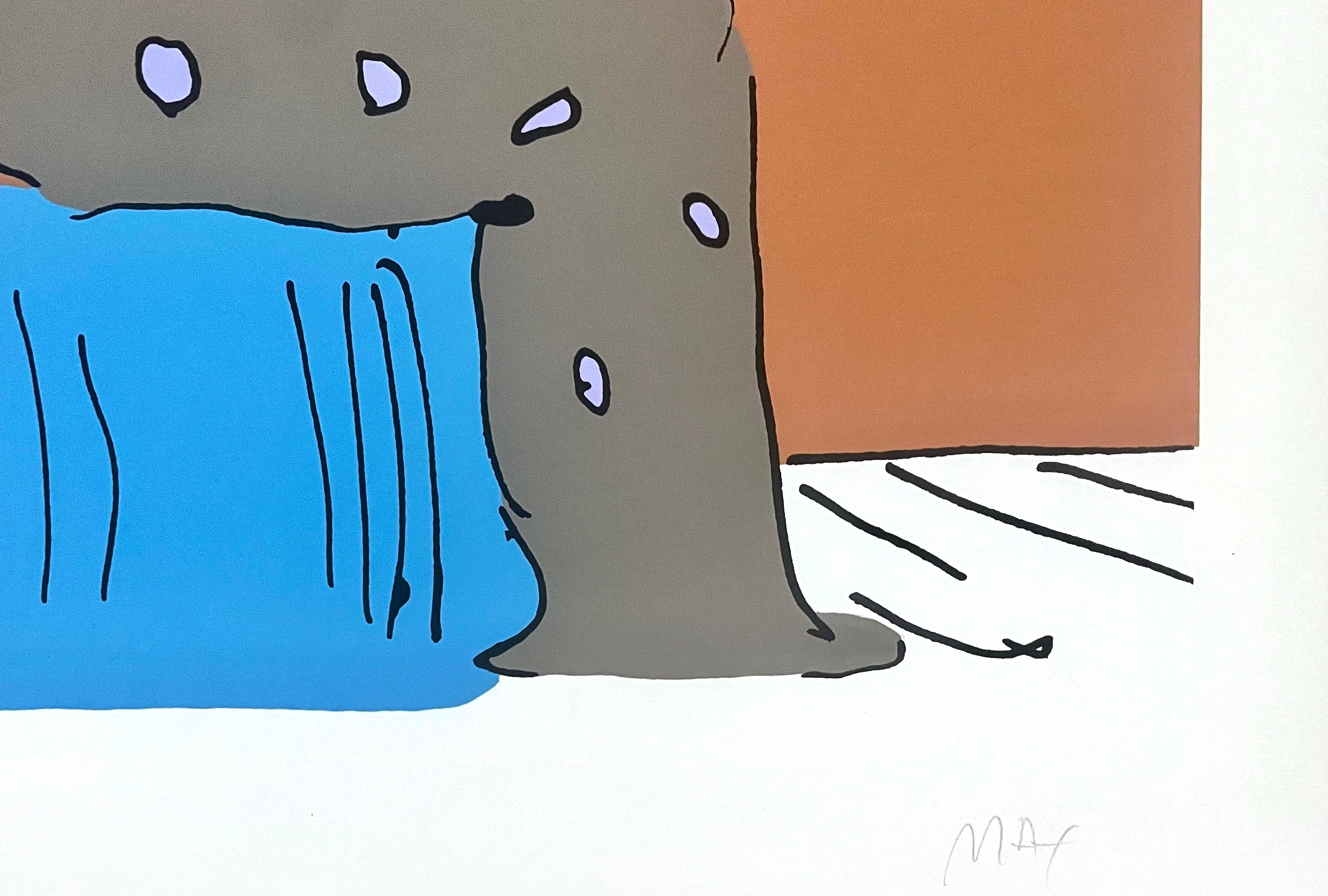 Dame mit Bild, Peter Max im Angebot 2