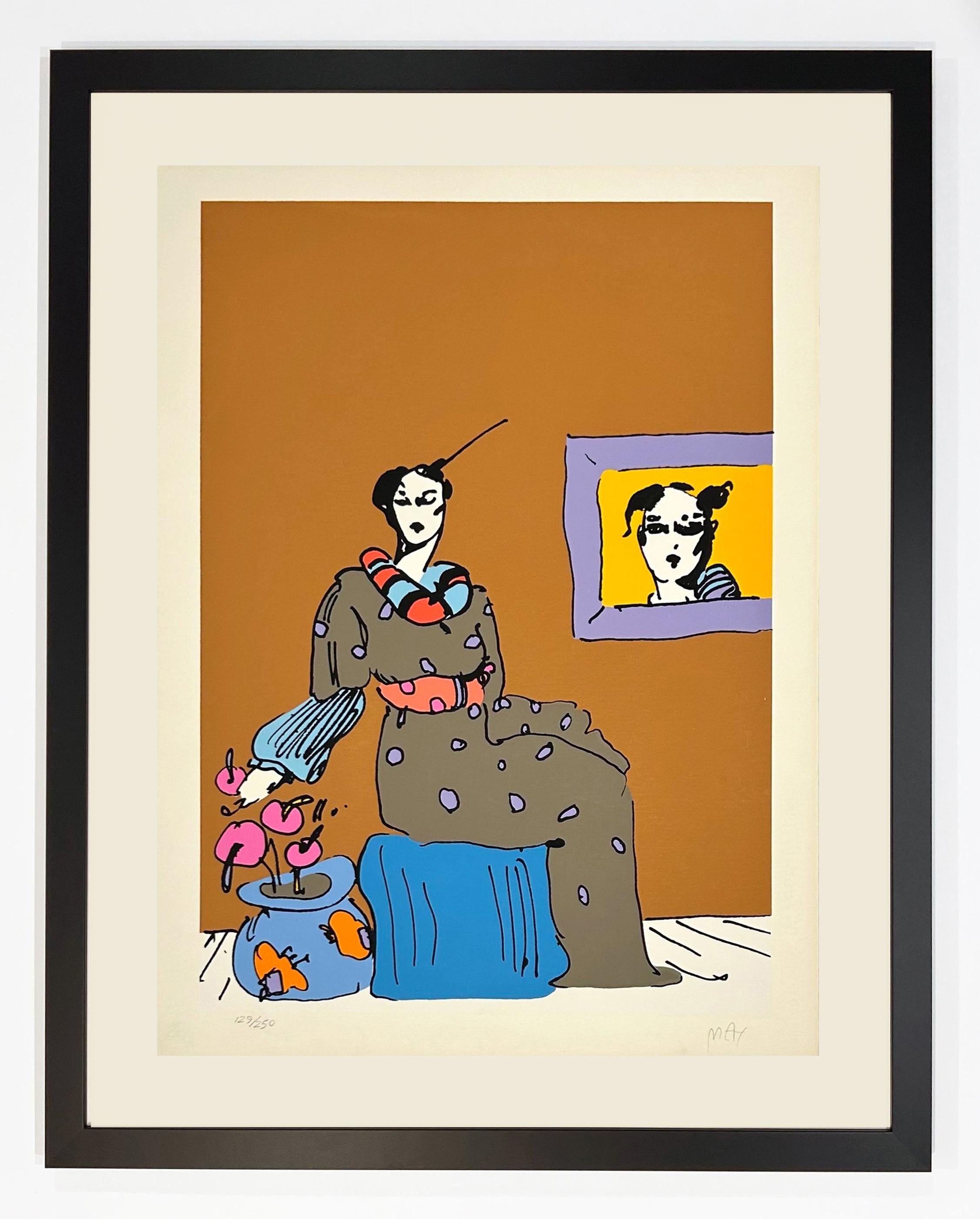 Signora con ritratto - Print di Peter Max