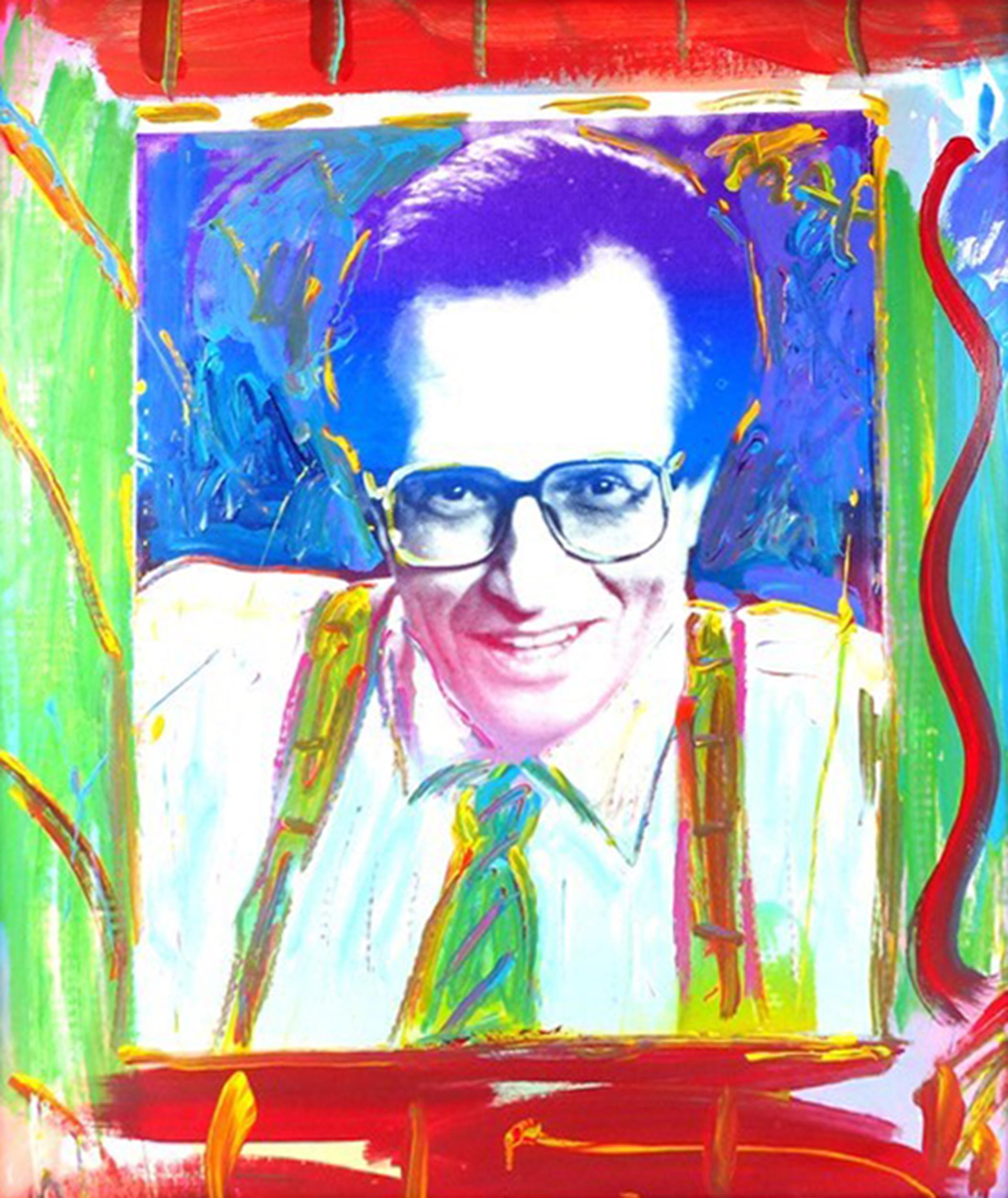 Larry King I, Psychedelic Pop Art Screenprint by Peter Max For Sale 1