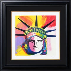 Sérigraphie abstraite colorée « Liberty Head » de la culture pop, édition 204/350