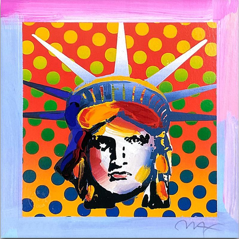 Gerahmte Lithographie „Liberty Head“ in limitierter Auflage – Print von Peter Max