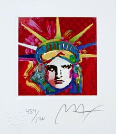 Liberty Head IV, Ltd Ed Lithograph (Mini 3.5" x 3"), Peter Max - SIGNED