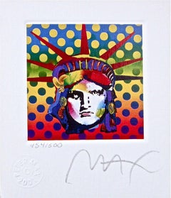 Liberty Head V, Ltd Ed Lithograph (Mini 3.5" x 3"), Peter Max - SIGNED