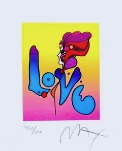 Love I, Limited Edition Lithograph (Mini 6" x 5"), Peter Max - SIGNED