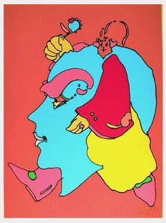 Marching Head, Psychedelic Art Screenprint by Peter Max