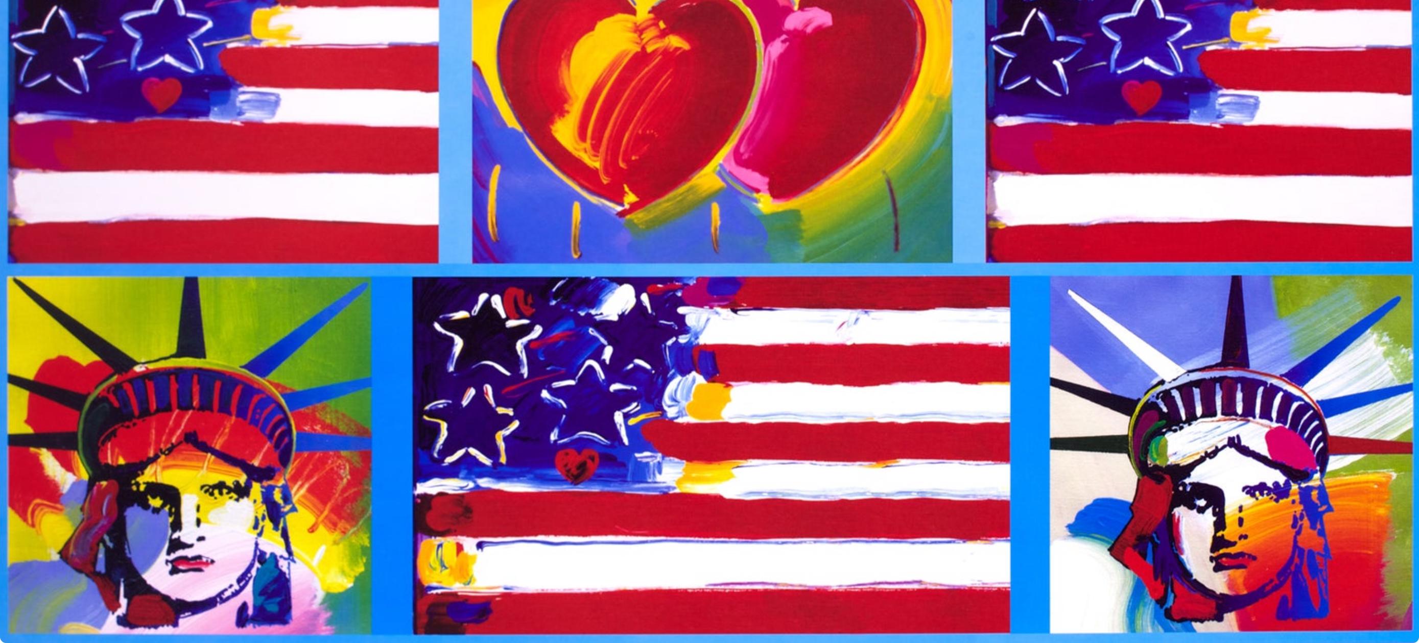 Max, 4 Liberty Heads, signé à la main, édition officielle, Peter Max (d'après) en vente 3