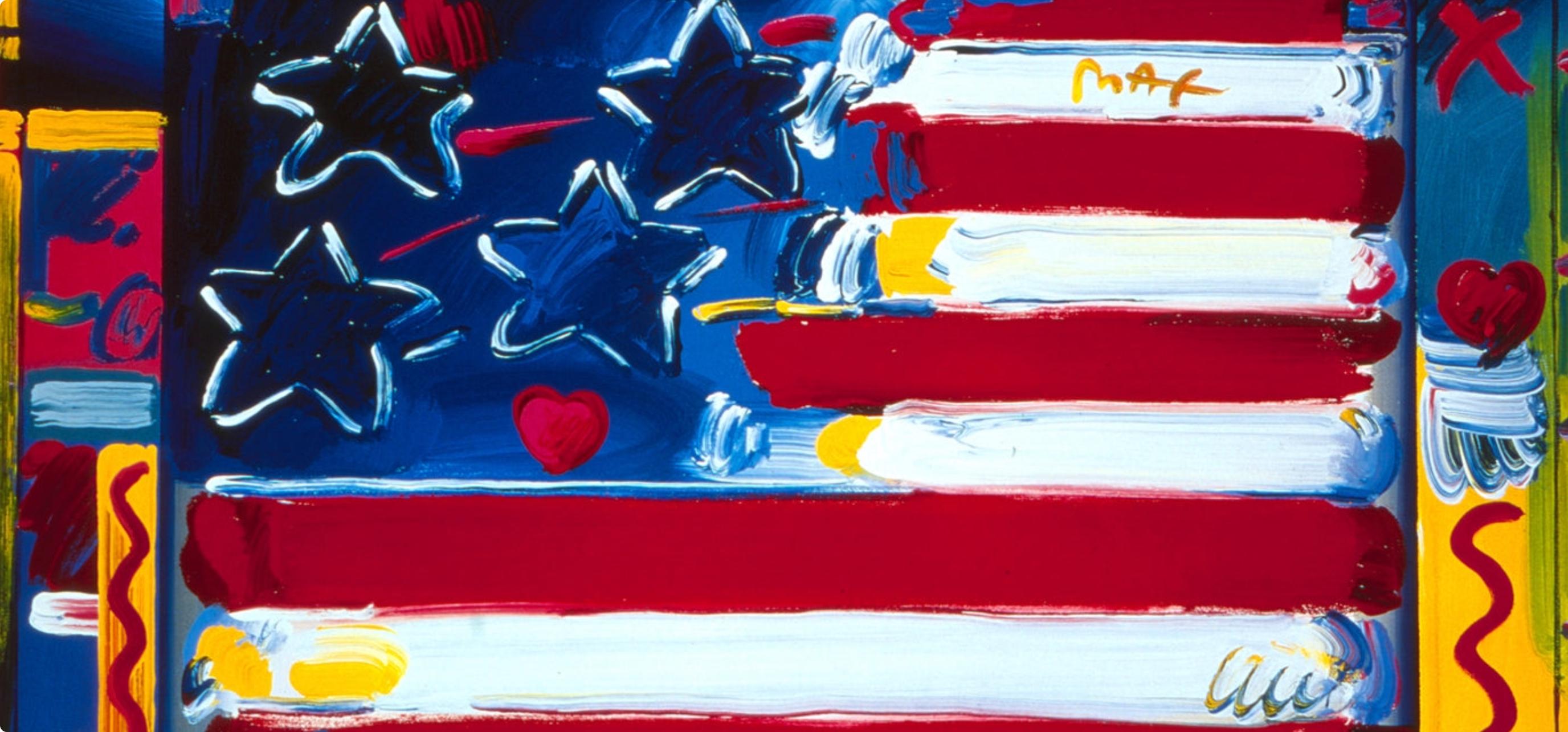 Max, America 2000, signé à la main, édition officielle, Peter Max (d'après) en vente 1