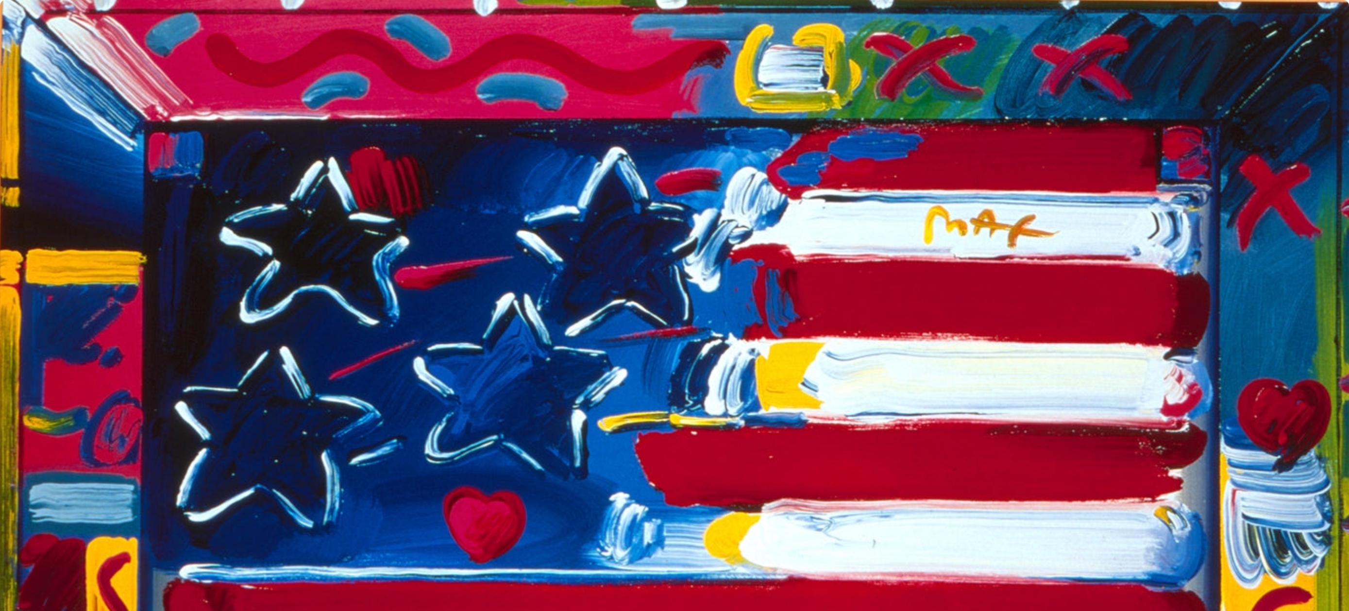 Max, America 2000, signé à la main, édition officielle, Peter Max (d'après) en vente 2