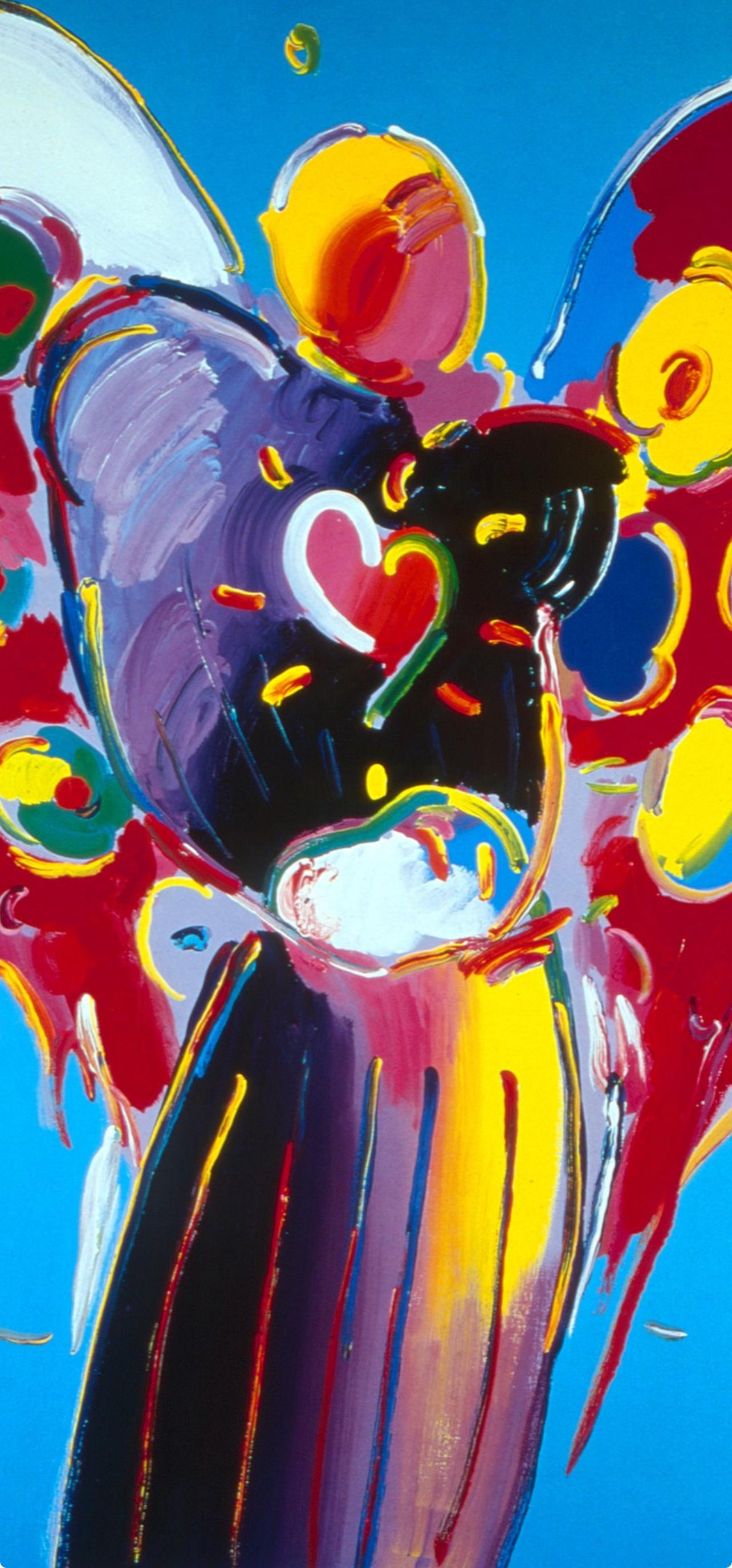Max, Ange au cœur, signé à la main, édition officielle, Peter Max (d'après) en vente 1