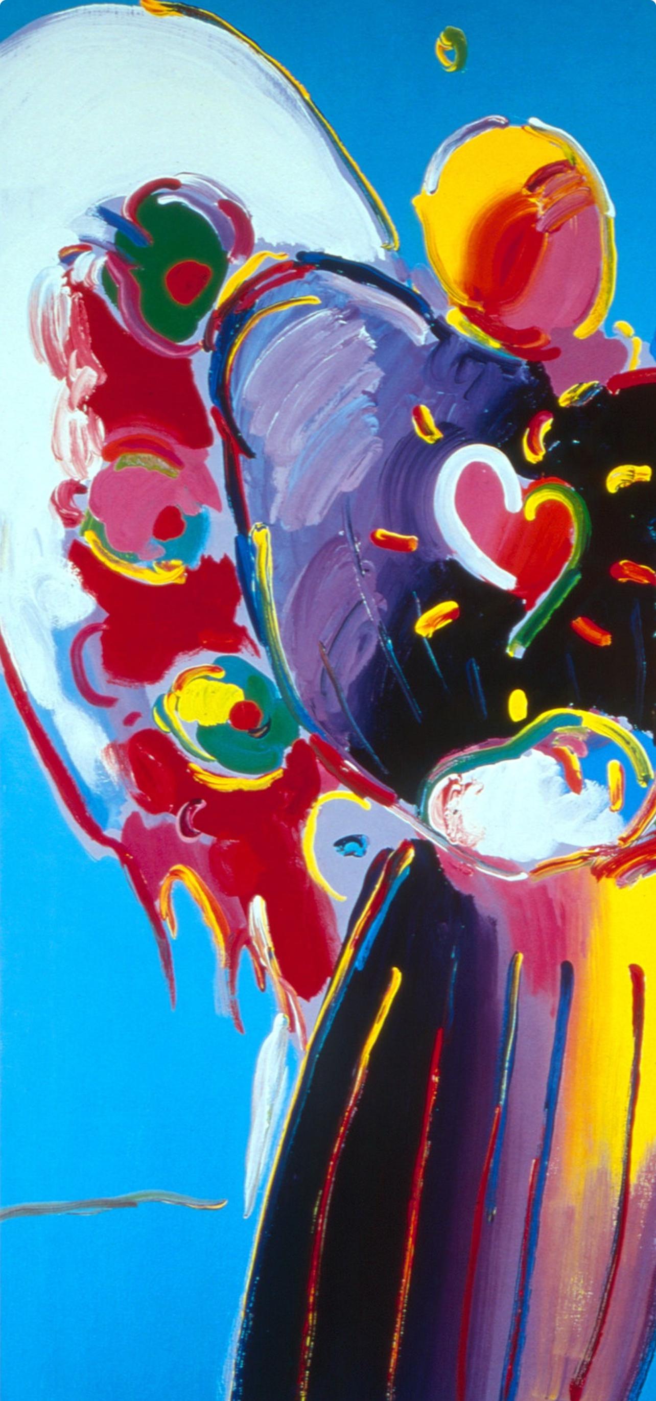 Max, Ange au cœur, signé à la main, édition officielle, Peter Max (d'après) en vente 2