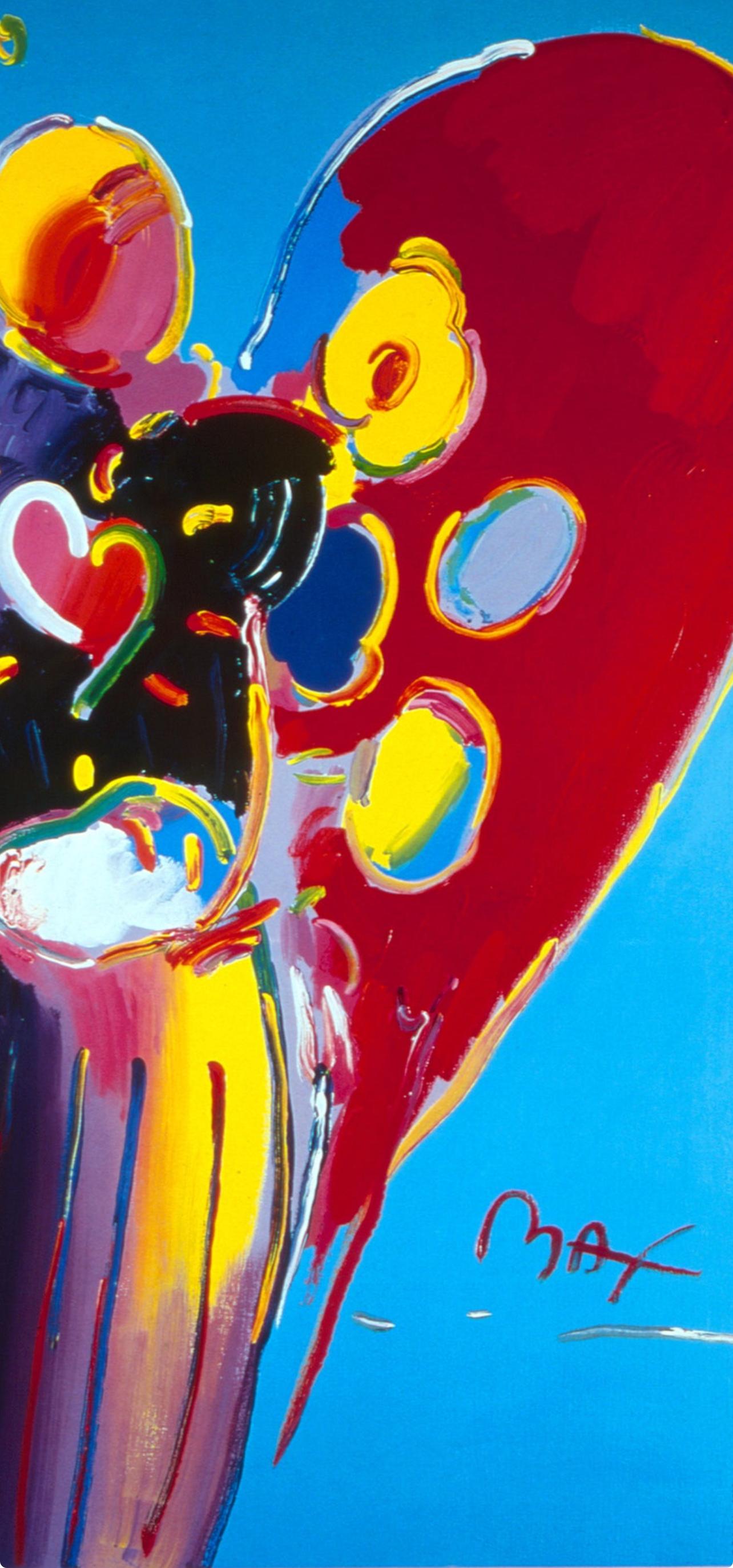 Max, Ange au cœur, signé à la main, édition officielle, Peter Max (d'après) en vente 3