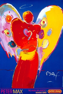 Max, Angelo con cuore III, firmato a mano, edizione ufficiale, Peter Max (dopo)