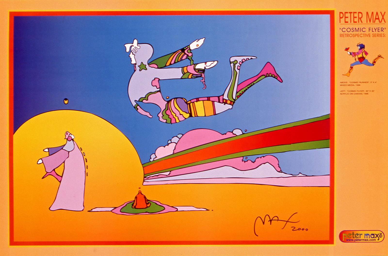 Max, Cosmic Flyer, Hand Signed, Official Edition, Peter Max (after)