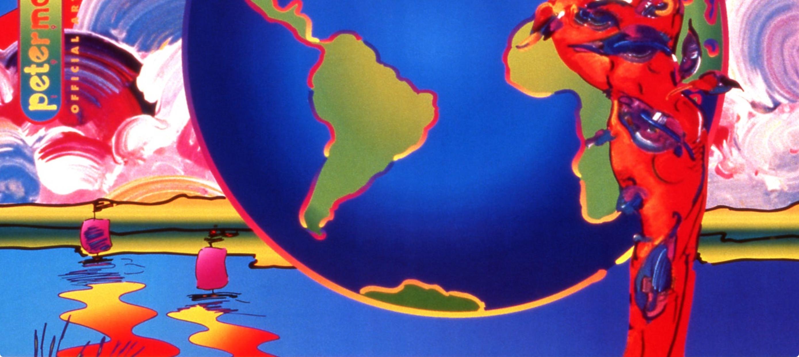 Max, Journée de la Terre 1995, signé à la main, édition officielle, Peter Max (d'après) en vente 3