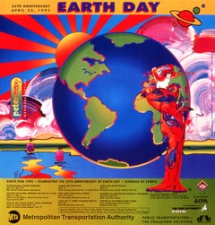 Max, Día de la Tierra 1995, Firmado a mano, Edición oficial, Peter Max (después)