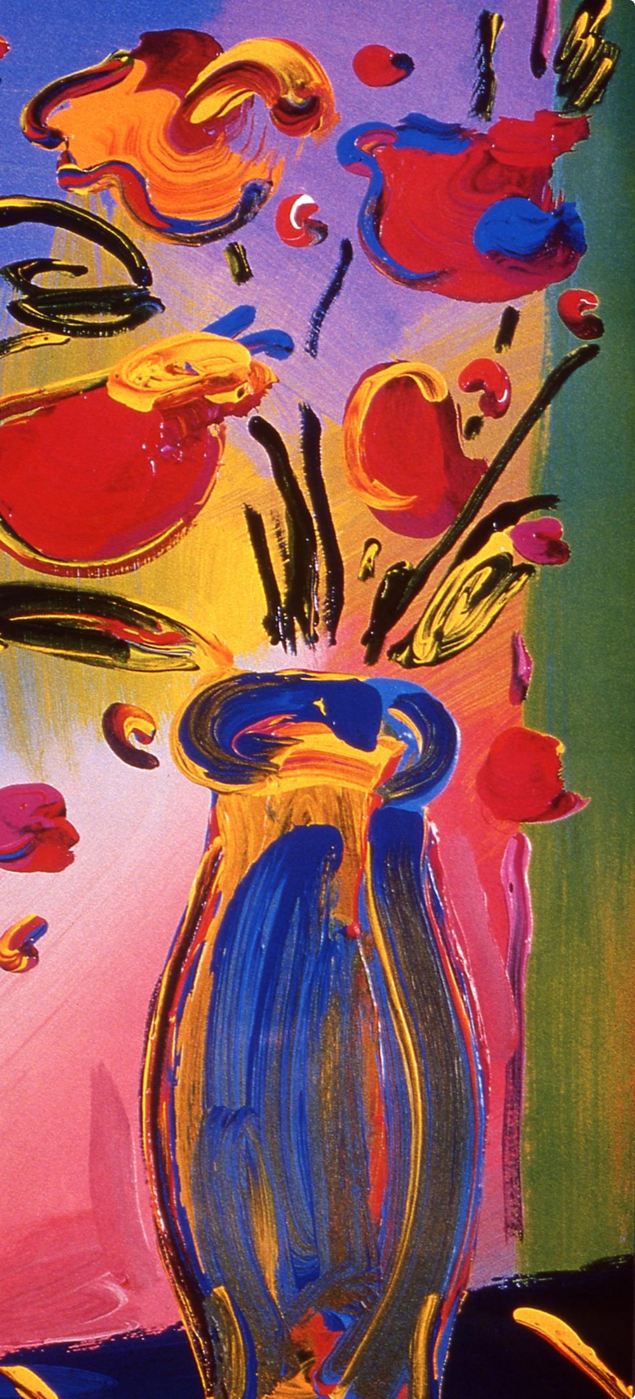 Max, Faciliti-Link Flowers, Hand Signed, Official Edition, Peter Max (after) For Sale 1