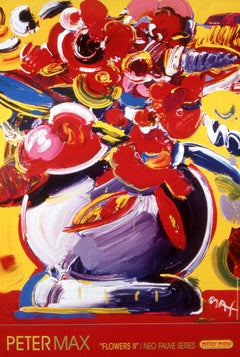 Peters, Fiori II - Neo-Fauve, firmato a mano, edizione ufficiale, Peter Max (dopo)