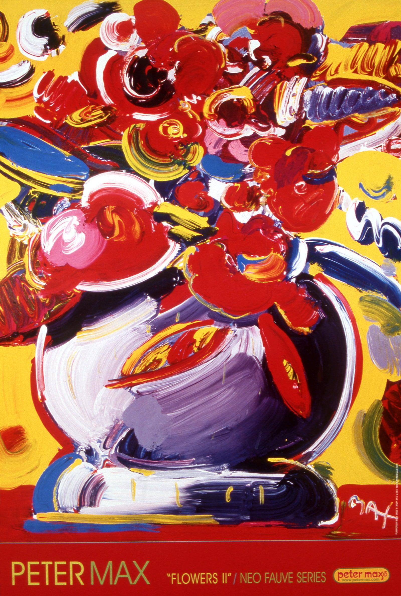 Max, Flowers II - Neo-Fauve, Hand Signed, Official Edition, Peter Max (after)