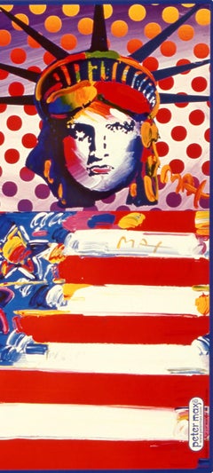 Max, God Bless America, Hand Signed, Official Edition, Peter Max (after)