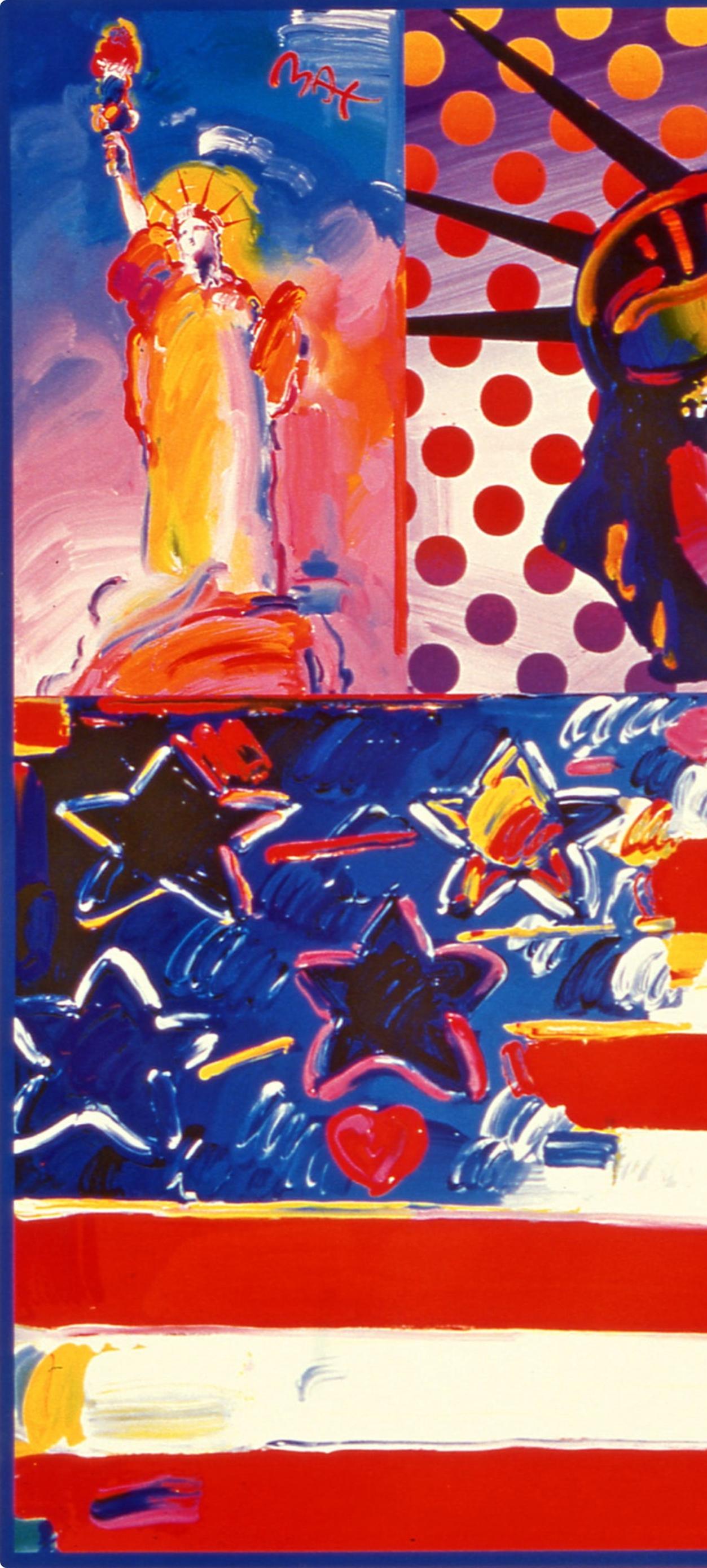 Max, God Bless America, Hand Signed, Official Edition, Peter Max (after) For Sale 2