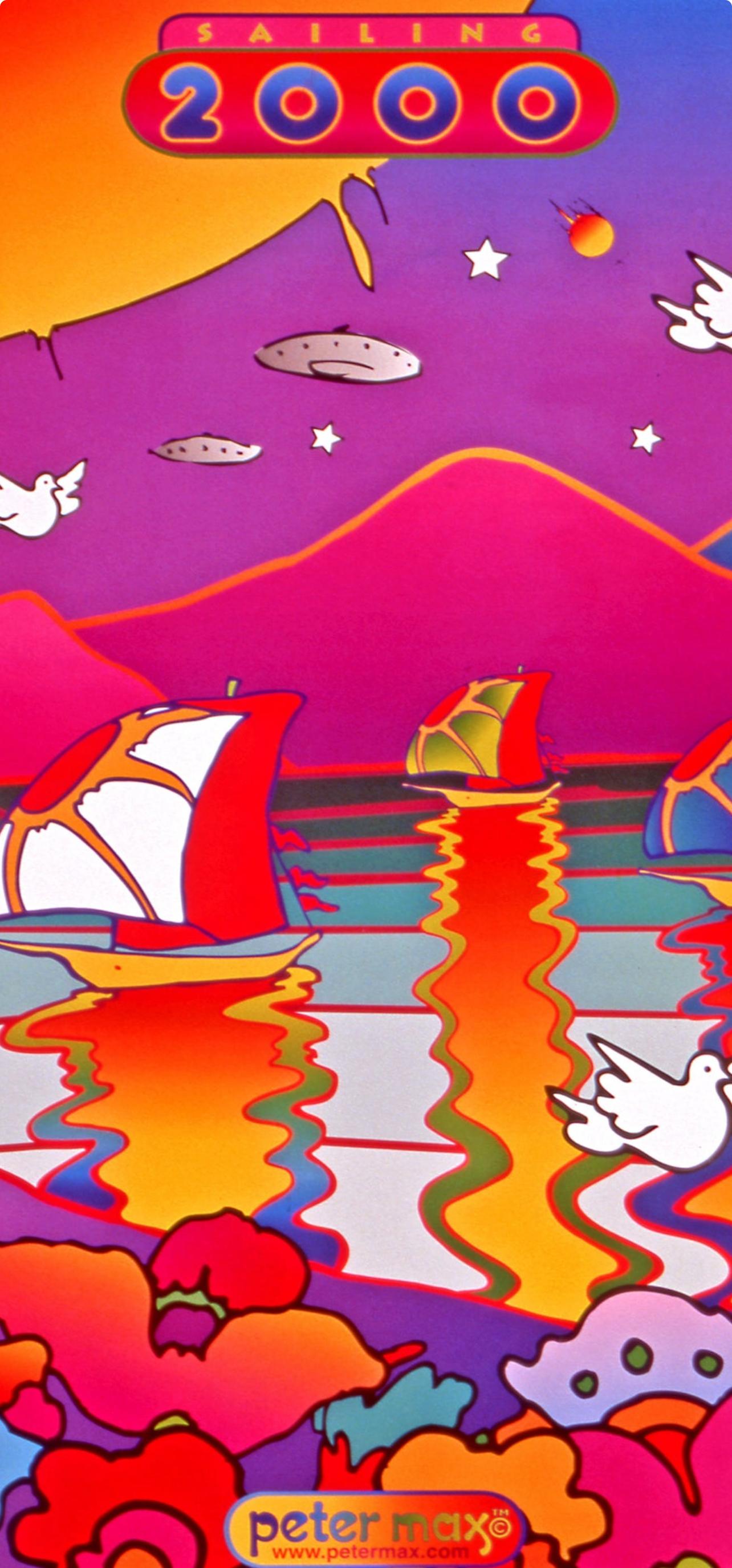 Max, Sailing 2000, Hand Signed, Official Edition, Peter Max (after) For Sale 1