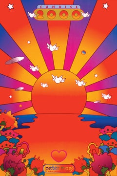 Max, Sonnenaufgang, handsigniert, offizielle Ausgabe, Peter Max (nach)