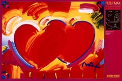 Max, Two Hearts as One, Hand Signed, Official Edition, Peter Max (after)