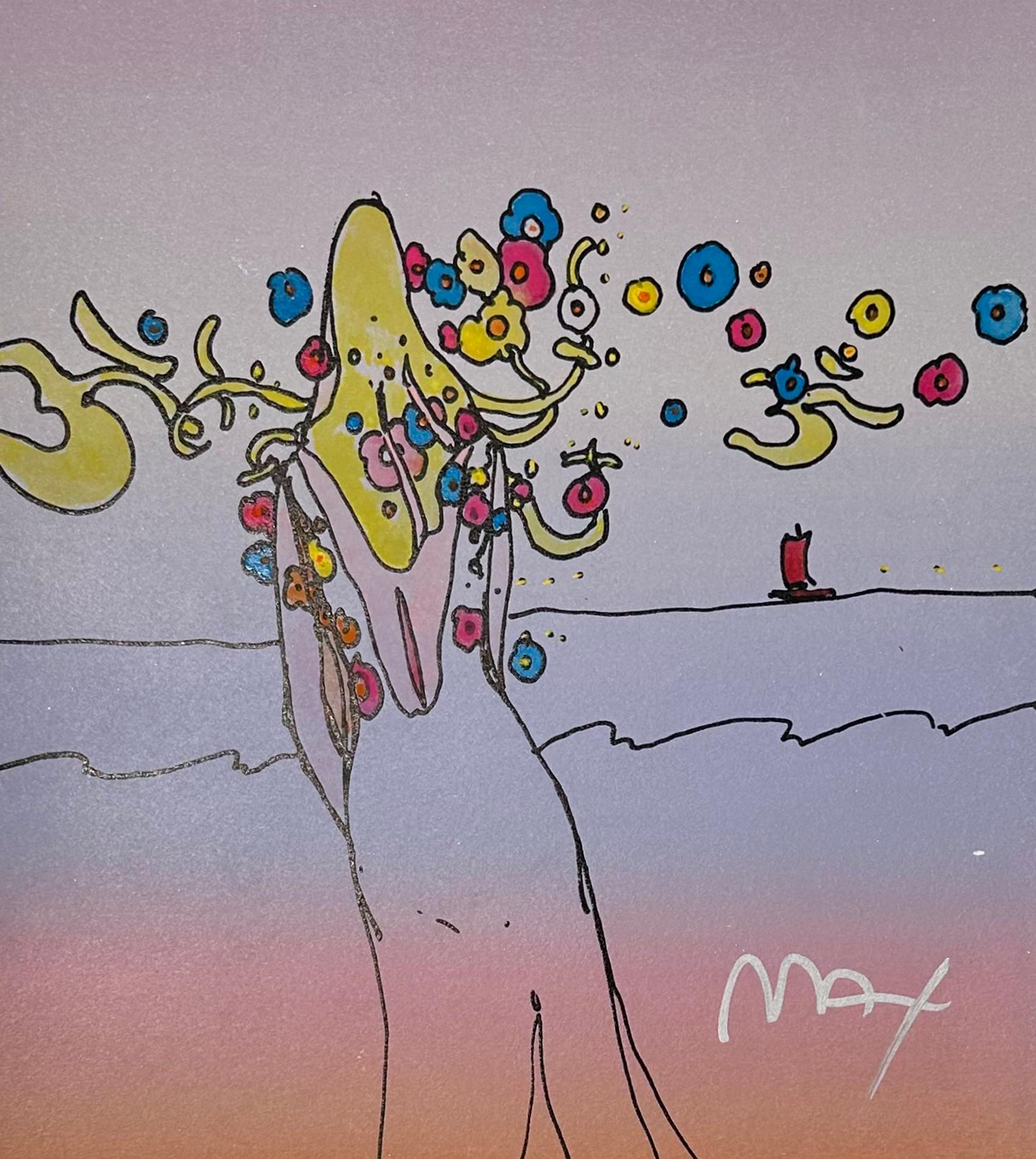 Peter Max Portrait Print - Mermaid with Sailboat