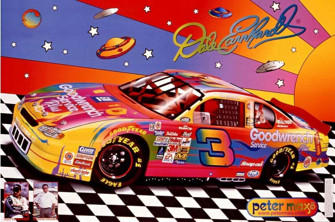 Peter Max Landscape Print - NASCAR: Dale Earnhardt - SIGNED