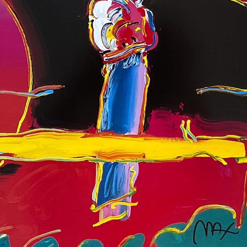 Lithographie offset « New Moon » encadrée et signée à la main - Print de Peter Max