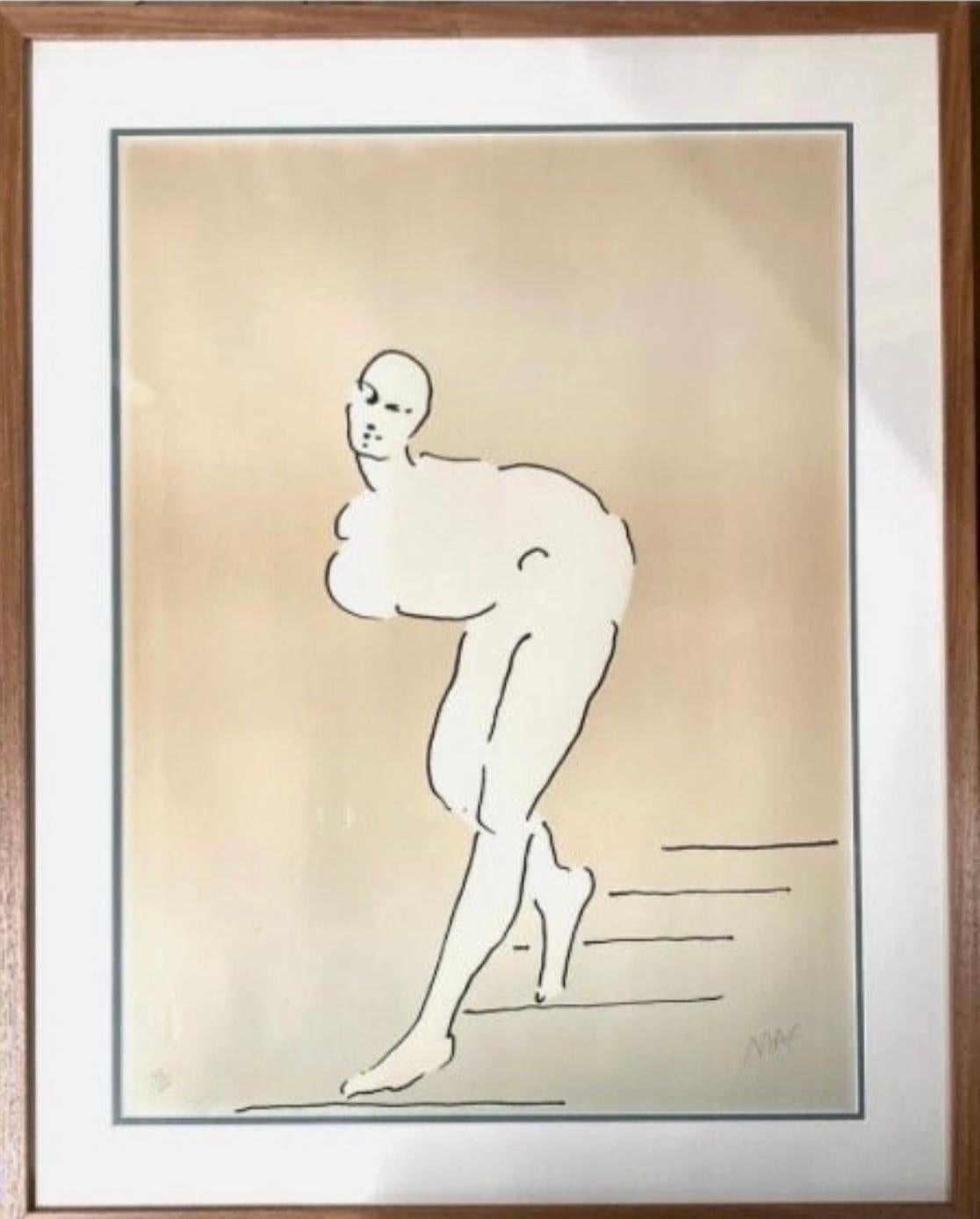 “nude descending” - Print by Peter Max