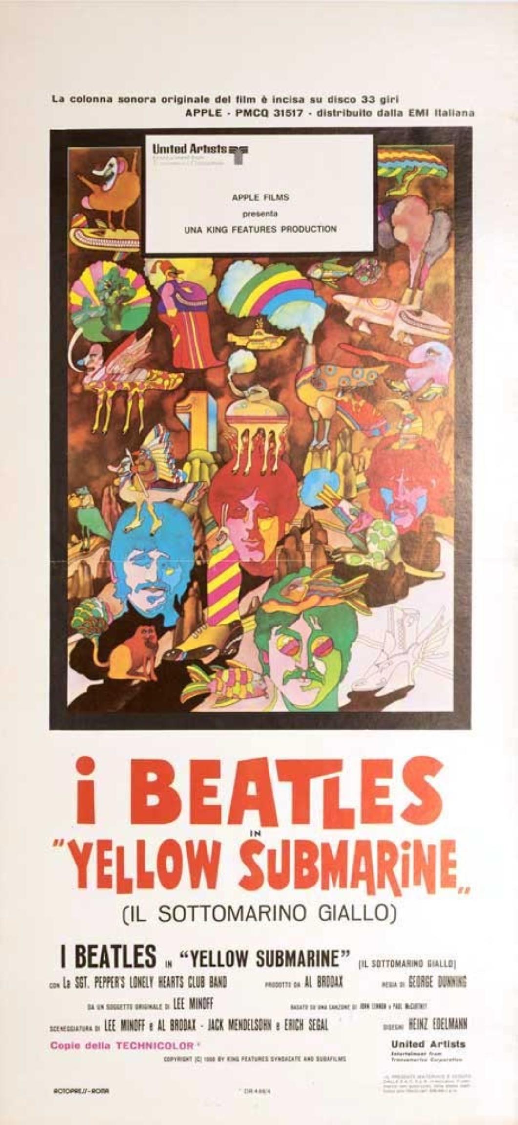 Rare Original 1968 Beatles Yellow Submarine Italian Poster (Locandina)

By Peter Max

Peter Max is a German American artist best known for his vibrant, psychedelic compositions that became iconic during the pop art movement of the 1960s and 1970s.