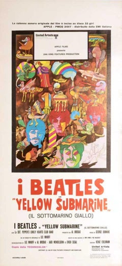 Original Beatles Yellow Submarine Italian Poster by Peter Max and Milton Glaser