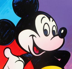 Original Peter Max Mickey Mouse Serigraph 1990 Pop Art Walt Disney
