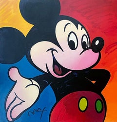 Original Peter Max Mickey Mouse Serigraph 1990 Pop Art Walt Disney