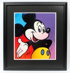 Original Peter Max Mickey Mouse Serigraph 1990 Pop Art Walt Disney