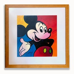 Original Peter Max Mickey Mouse Serigraph 1990 Pop Art Walt Disney