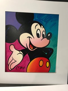 Original Peter Max Mickey Mouse Serigraph 1990 Pop Art Walt Disney