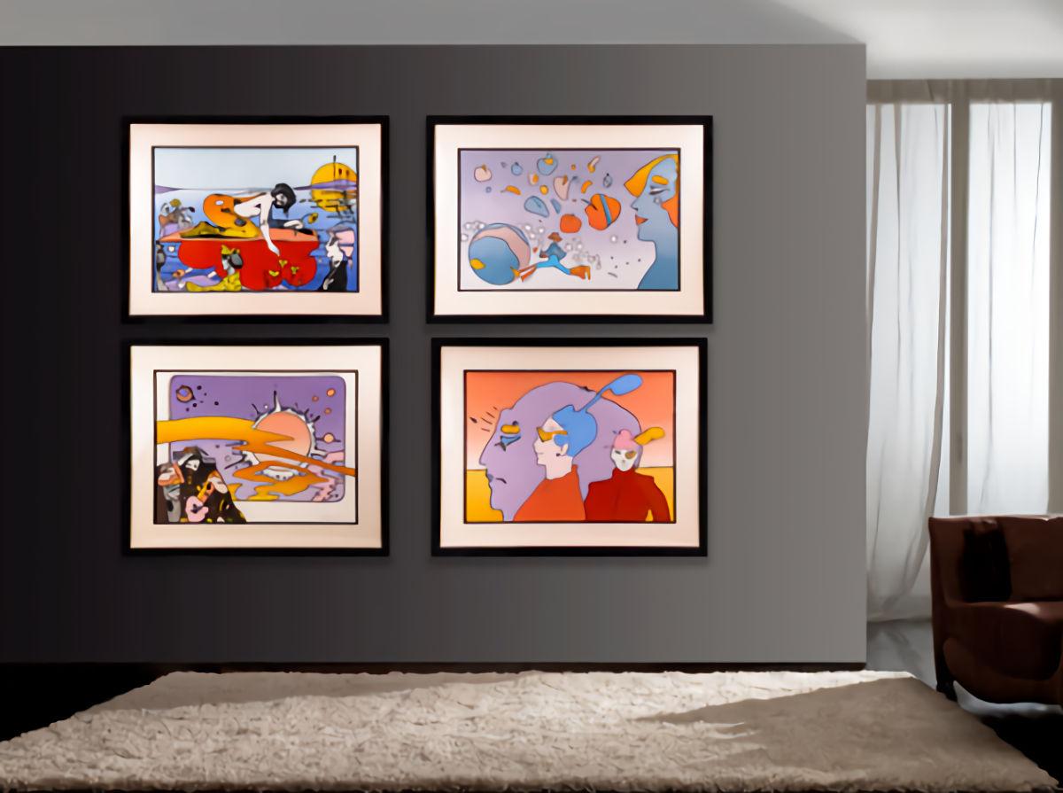 Artist: Peter Max
Title: Bicentennial Suite
Medium: Set of 4 Color Serigraphs on Paper
Dimensions: 26" x 36.5" each
Year: 1975
Edition: 30/75
Inscription: Signed "Max" on lower front

Peter Max's "Bicentennial Suite" is a rare, cohesive portfolio of