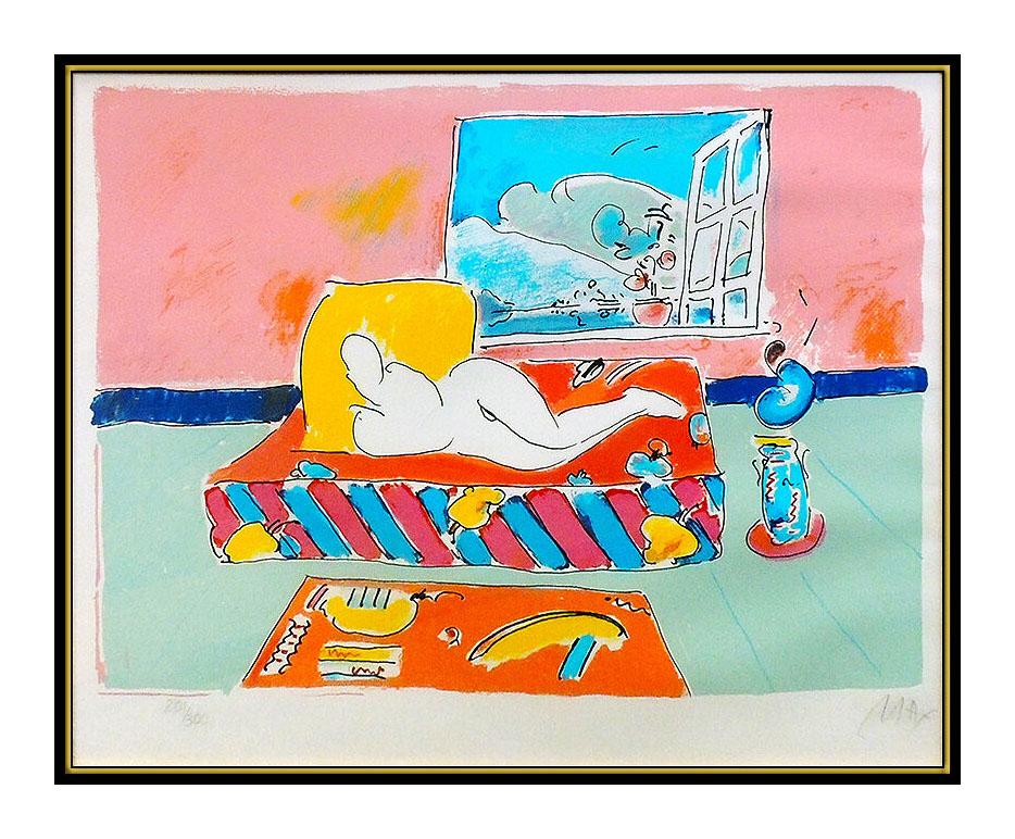 Peter Max By The Window Vintage Color Silkscreen Hand Signed Cosmic Pop Artwork For Sale 1