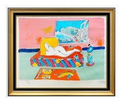 Peter Max By The Window Vintage Color Silkscreen Hand Signed Cosmic Pop Artwork