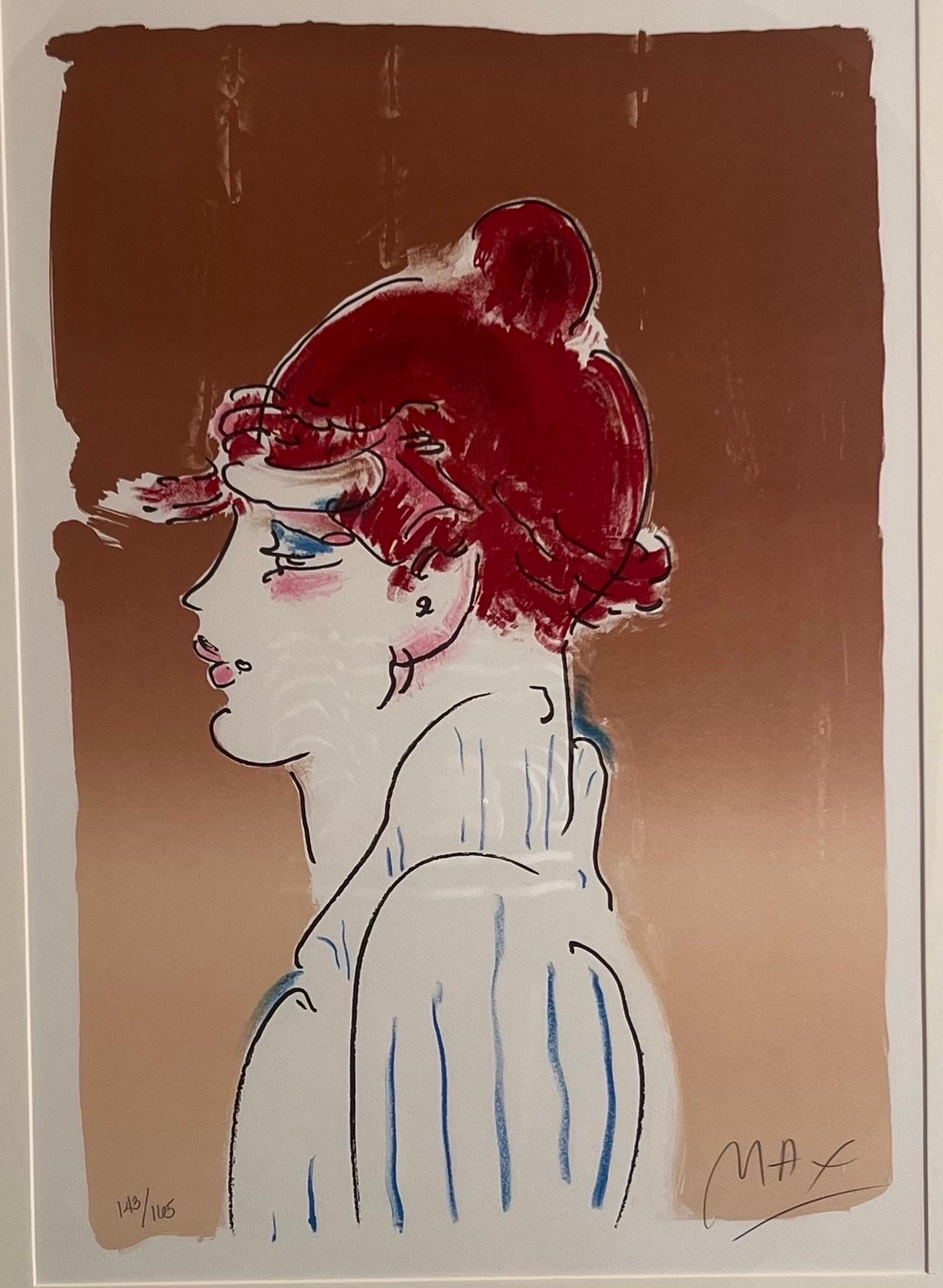 Peter Max Color Silkscreen Girl From Ibiza Hand Signed , Numbered & Framed For Sale 1