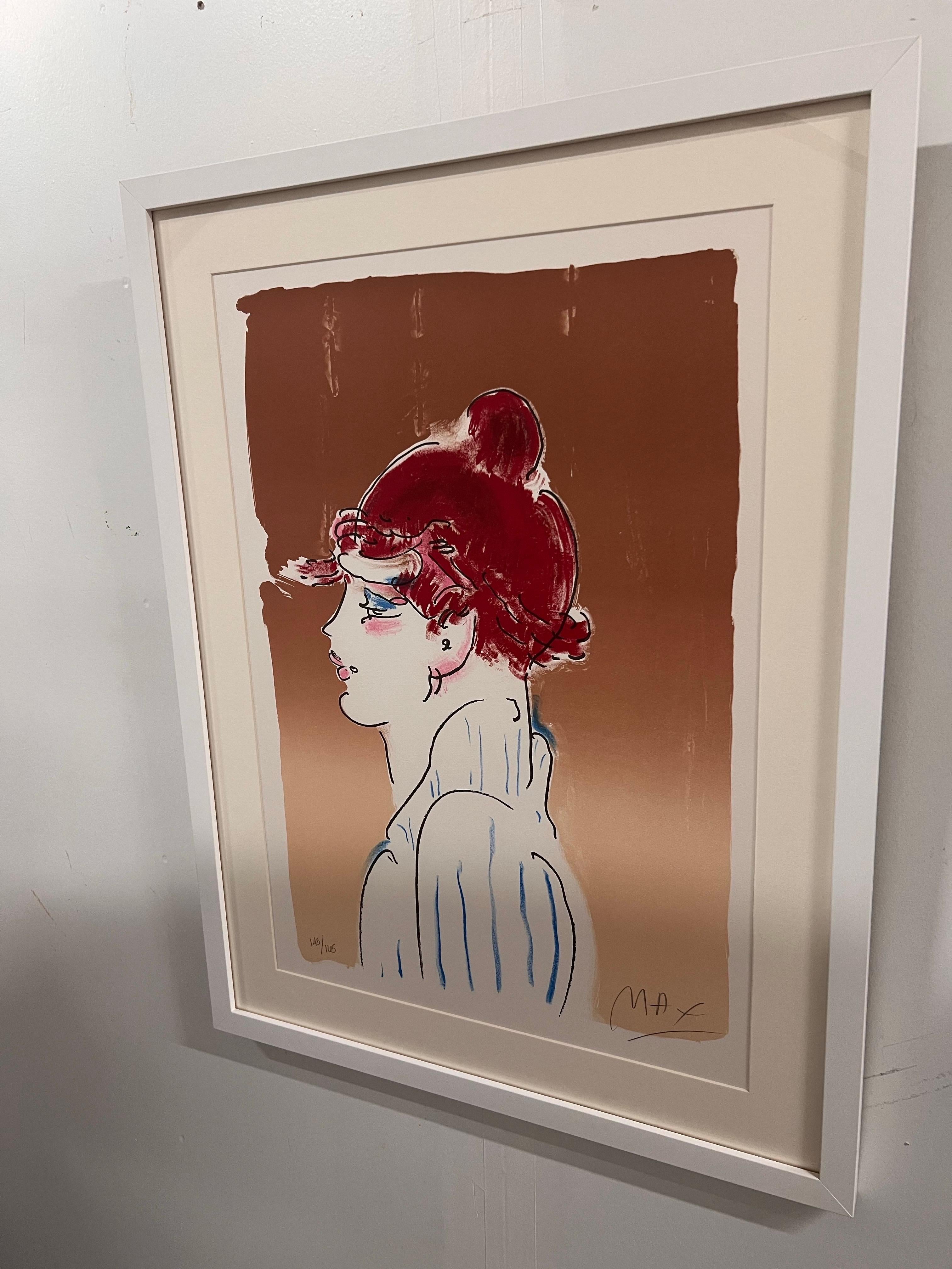 Peter Max Color Silkscreen Girl From Ibiza Hand Signed , Numbered & Framed For Sale 2