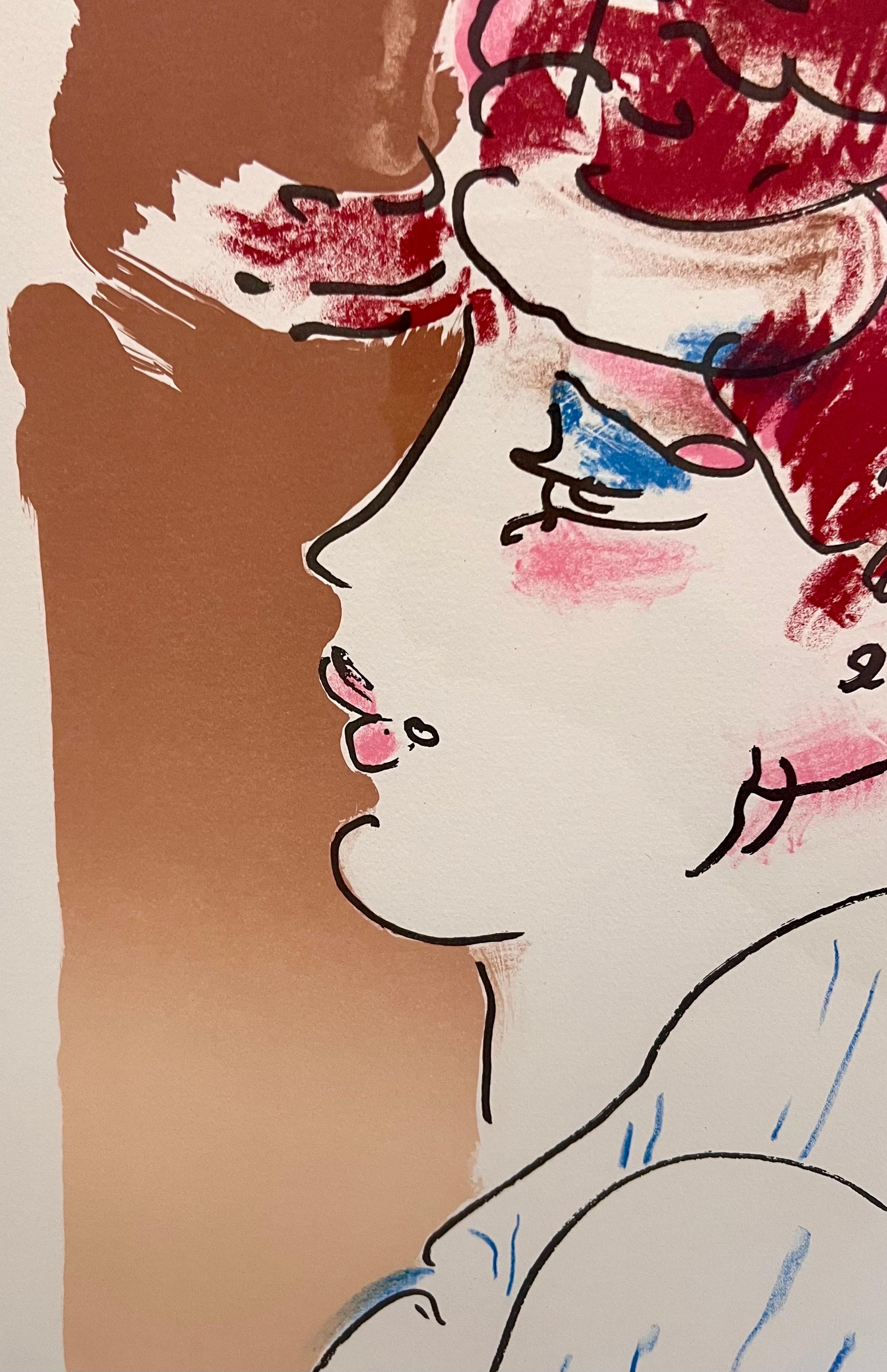 Peter Max Color Silkscreen Girl From Ibiza Hand Signed , Numbered & Framed For Sale 3