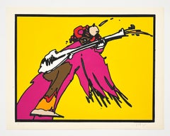Peter Max Serigrafía en color contemporánea, 1997, Firmado, Jimi Hendrix