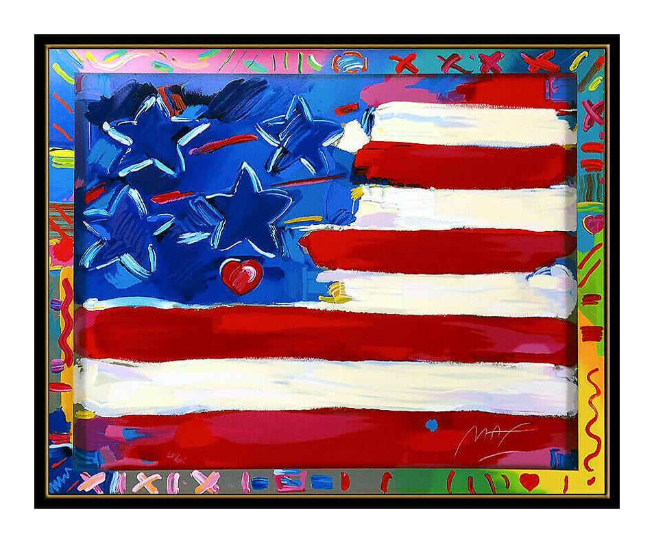 peter max flag with heart value